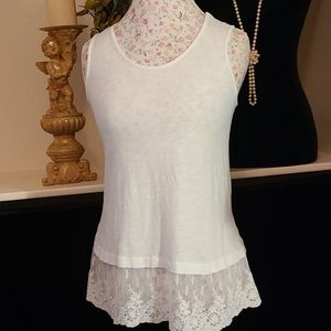 Style & Co white sleeveless blouse x-sm